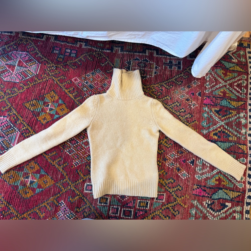 Celine Cropped turtleneck cashmere sweater